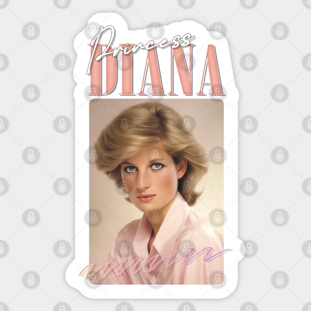 Princess Diana - - 80s Retro Aesthetic Sticker by DankFutura